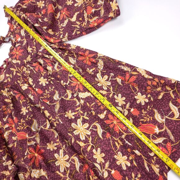 NWT Free People Lola Floral Mini Dress Brown Boho Cottagecore Babydoll Peasant - Picture 5 of 8